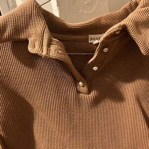 DONNI. Orange Collared Top